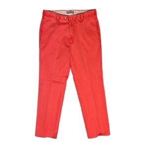 Peter Millar Pima Cotton 4 Pocket Flat Front Chino Pants Salmon Pink Size 34